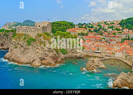 Baia ovest della città vecchia di Dubrovnik in Croazia. Foto Stock