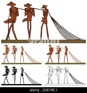 Statua ai pescatori, Maranhao, Brasile Illustrazione Vettoriale