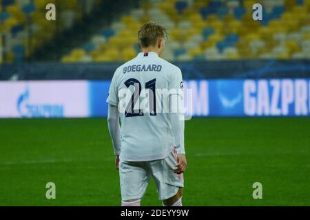 Kiev, Ucraina. 01 dicembre 2020. KIEV, UCRAINA - DICEMBRE 01: Martin Odegaard del Real Madrid durante la partita di calcio del Gruppo B della UEFA Champions League tra Shakhtar Donetsk e Real Madrid (Foto di Aleksandr Gusev/Pacific Press/Sipa USA) Credit: Sipa USA/Alamy Live News Foto Stock