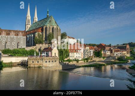 Stadtpanorama mit Peterskirche, Neiße, Görlitz, Sachsen, Deutschland Foto Stock