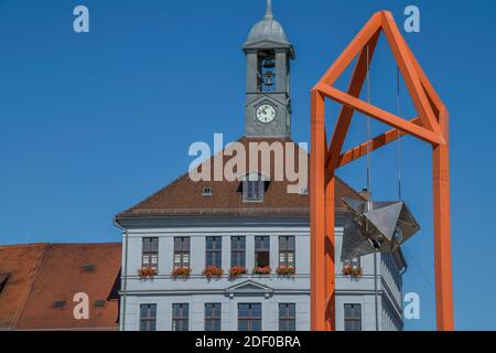 Kunstwerk, Altmarkt, Bischofswerder, Sachsen, Deutschland Foto Stock