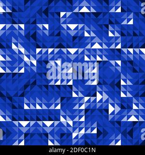 Modello vettoriale geometrico blu senza cuciture con triangoli. Moderno ed elegante Abstract sfondo di lusso con forme triangolari. Pattern di ripetizione luminoso Illustrazione Vettoriale