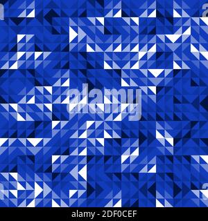 Modello vettoriale geometrico blu senza cuciture con triangoli. Moderno ed elegante Abstract sfondo di lusso con forme triangolari. Pattern di ripetizione luminoso Illustrazione Vettoriale