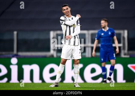 Torino, Italia. 02 dicembre 2020. TORINO, ITALIA - 02 dicembre 2020: Cristiano Ronaldo della Juventus FC reagisce durante la partita di calcio della UEFA Champions League Group G tra Juventus FC e FC Dynamo Kyiv. (Foto di Nicolò campo/Sipa USA) Credit: Sipa USA/Alamy Live News Foto Stock