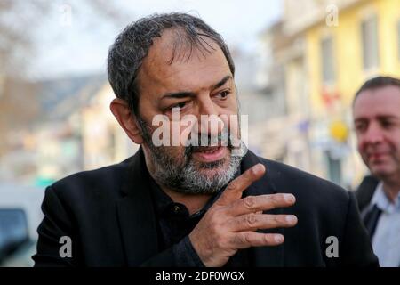 Attore francese e capo lista di Vassal nel 15 e 16° distretto di Marsiglia Moussa Maaskri, durante la presentazione del suo capo lista nell'ottavo settore della città il 13 gennaio 2020, a Marsiglia, nella Francia sud-orientale. Foto di Denis Thaust/Avenir Pictures/ABACAPRESS.COM Foto Stock