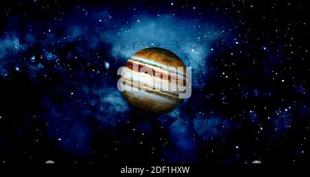 Pianeta Giove. pianeta 3d fotorealistico. Foto Stock