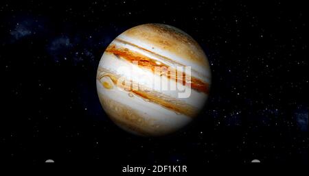 Pianeta Giove. pianeta 3d fotorealistico. Foto Stock