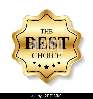 Gold Label il modello Best Choice su bianco. Illustrazione. Foto Stock