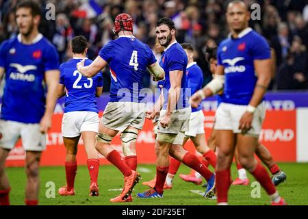 Il capitano francese Charles Ollivon (fra) celebra la vittoria durante il torneo Rugby 6 Nations, Francia contro Inghilterra (24-17) a Stade de France, St-Denis, Francia, il 2 febbraio 2020. Foto di Julien Poupart/ABACAPRESS.COM Foto Stock