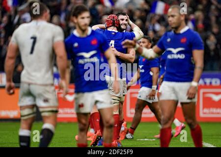 Il capitano francese Charles Ollivon (fra) celebra la vittoria durante il torneo Rugby 6 Nations, Francia contro Inghilterra (24-17) a Stade de France, St-Denis, Francia, il 2 febbraio 2020. Foto di Julien Poupart/ABACAPRESS.COM Foto Stock