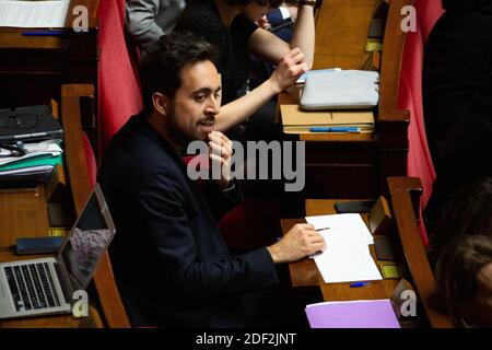 Il deputato francese del LREM Mounir Mahjoubi durante una sessione di interrogazioni rivolte al governo all'Assemblea nazionale francese di Parigi, il 18 febbraio 2020. Foto di Raphael Lafargue/ABACAPRESS.COM Foto Stock