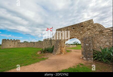 Texas, Contea di Menard, Presidio de San Saba, forte intorno alla metà del 18C Foto Stock