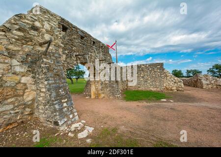 Texas, Contea di Menard, Presidio de San Saba, forte intorno alla metà del 18C Foto Stock