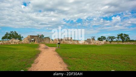 Texas, Contea di Menard, Presidio de San Saba, forte intorno alla metà del 18C Foto Stock