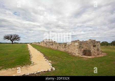 Texas Forts Trail, Fort McKavett state Historic Site, caserma n. 3 Foto Stock