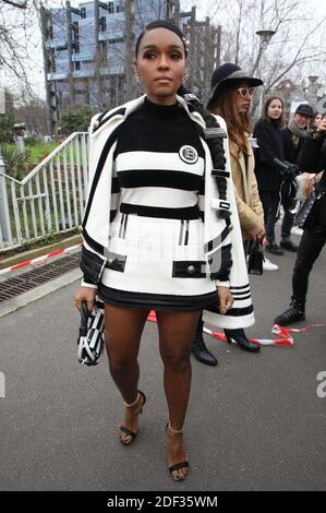 Janelle Monae in arrivo al Balmain show come parte della Paris Fashion Week Womenswear Autunno/Inverno 2020/2021 a Parigi, Francia il 28 febbraio 2020. Foto di Denis Guignebourg/ABACAPRESS.COM Foto Stock