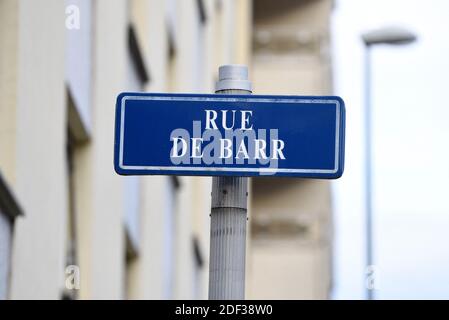 Edificio rue de Barr a Strasburgo, dove l'incendio si è svolto nella notte dal 26 febbraio 2020 al 27 febbraio 2020. Questo incendio ha causato la morte di 5 persone e 7 feriti. Il capo criminale è stato sollevato, l'indagine è in corso. 28 febbraio 2020, a Strasburgo, Francia nordorientale. Foto di Nicolas Roses/ABACAPRESS.COM Foto Stock