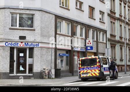 Edificio rue de Barr a Strasburgo, dove l'incendio si è svolto nella notte dal 26 febbraio 2020 al 27 febbraio 2020. Questo incendio ha causato la morte di 5 persone e 7 feriti. Il capo criminale è stato sollevato, l'indagine è in corso. 28 febbraio 2020, a Strasburgo, Francia nordorientale. Foto di Nicolas Roses/ABACAPRESS.COM Foto Stock