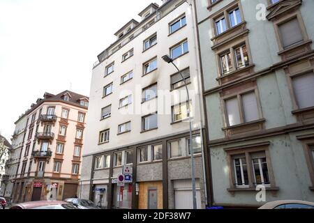 Edificio rue de Barr a Strasburgo, dove l'incendio si è svolto nella notte dal 26 febbraio 2020 al 27 febbraio 2020. Questo incendio ha causato la morte di 5 persone e 7 feriti. Il capo criminale è stato sollevato, l'indagine è in corso. 28 febbraio 2020, a Strasburgo, Francia nordorientale. Foto di Nicolas Roses/ABACAPRESS.COM Foto Stock