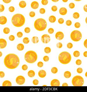 Golden Dollar Coin Monew modello senza giunture sfondo Illustrazione Foto Stock