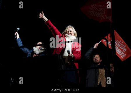 Presidente del movimento matrimoniale anti-gay 'la Manif pour Tous' (protesta per tutti) Ludovine de la Rocheree partecipa a una protesta contro una legge per lasciare che donne e lesbiche single diventino incinte con trattamenti di fertilità (PMA) e surrogato (GPA), il 3 marzo 2020 a Parigi. L'Assemblea nazionale francese, il 26 settembre 2019, ha votato a favore di un progetto di legge sulla bioetica che consente a tutte le donne di accedere a trattamenti di fertilità quali la fecondazione in vitro, l'assistee procreation medicalement o l'ama nell'inseminazione francese e artificiale. Foto di Magali Cohen/ABACAPRESS.COM Foto Stock