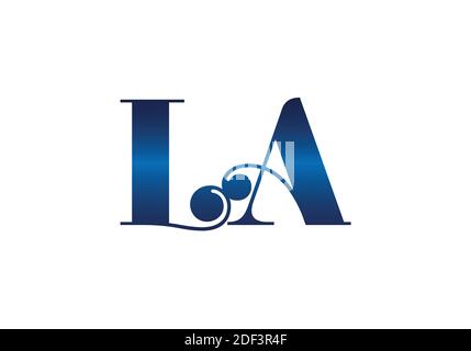 Lettera iniziale del monogramma L A modello vettoriale del design del logo. L a Design con logo Letter Illustrazione Vettoriale