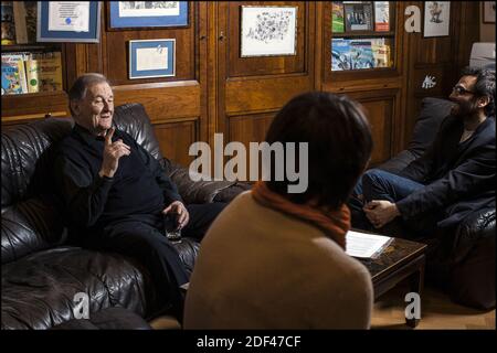 File - Albert Uderzo Dies a 92 - Intervista con Albert Uderzo a casa sua, Avenue du Roule a Parigi, Francia il 15 gennaio 2013. Foto di Khanh Renaud/ABACAPRESS.COM Foto Stock