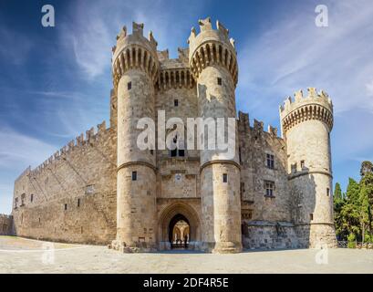 Il Palazzo del Gran Maestro dei Cavalieri dell'Isola di Rodi, Grecia Foto Stock