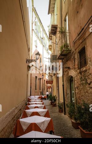 Ortigia a Siracusa Sicilia Italia al mattino. Viaggi Fotografia da Siracusa, Italia sull'isola di Sicilia. Foto Stock