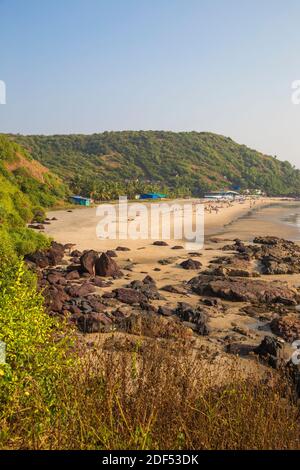 India, Goa, Arambol, Wagh Colamb spiaggia Foto Stock