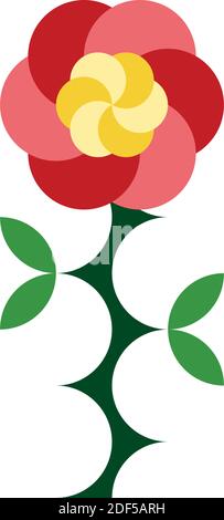 elemento di design con clip art per illustrazione in fiore di rosa Illustrazione Vettoriale
