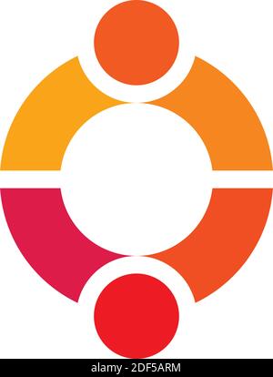 persone partner lettera o logo icona simbolo Illustrazione Vettoriale