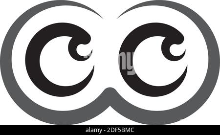 simbolo dell'icona degli occhi neri Illustrazione Vettoriale