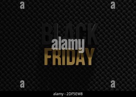 rendering 3d del testo del venerdì nero su sfondo fabric Foto Stock