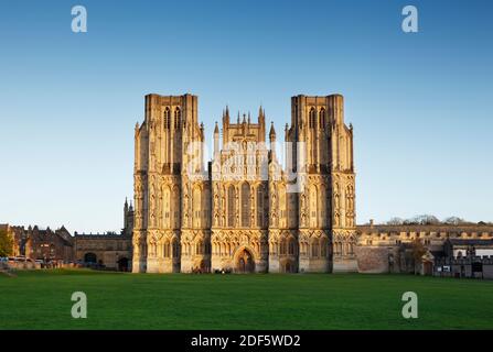 Cattedrale di Wells. Somerset. REGNO UNITO. Foto Stock