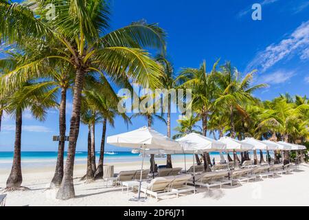 Il Discovery Shores Boracay, un hotel resort di lusso a Boracay Island, Filippine Foto Stock