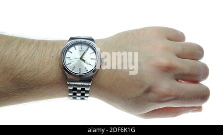 Swatch orologio sulla mano Foto Stock