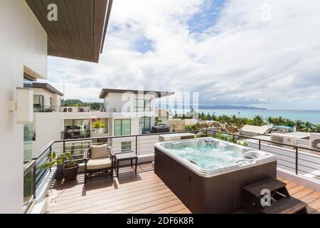 Il Discovery Shores Boracay, un hotel resort di lusso a Boracay Island, Filippine Foto Stock