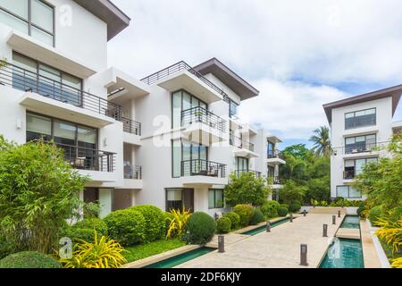 Il Discovery Shores Boracay, un hotel resort di lusso a Boracay Island, Filippine Foto Stock