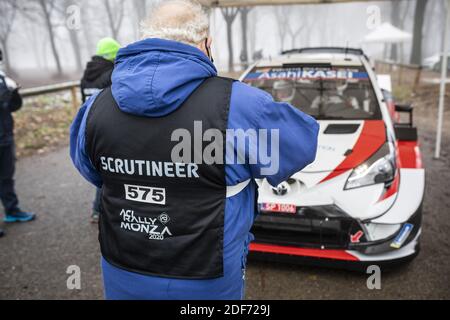 Monza, Italia. 3 dicembre 2020. Scrutatore,ambiance durante il Rally ACI Monza 2020, 7° round del Campionato FIA WRC 2020 dal 3 all'8 dicembre 2020 a Monza, Brianza in Italia - Photo Grégory Lenenmand / DPPI / LM Credit: Paola Benini/Alamy Live News Foto Stock