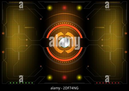 Tecnologia futuristica interfaccia schermo. Elemento progettazione digitale innovazione hi-tech ai, UI background concetto. Vettore e illustrazione Illustrazione Vettoriale