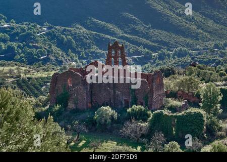 Rovine dell'ex monastero dei Carmelitani Scalzi nel deserto de las Palmas, XVIII secolo, Benicassim, Castello, Spagna, Europa Foto Stock