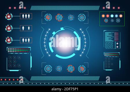 Astratto tecnologia interfaccia futuristica. Elemento design digitale innovazione hi tech ai concetto sfondo .vettoriale e illustrazione Illustrazione Vettoriale