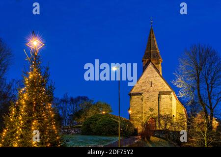 Natale in Norvegia a Fana kirke Foto Stock