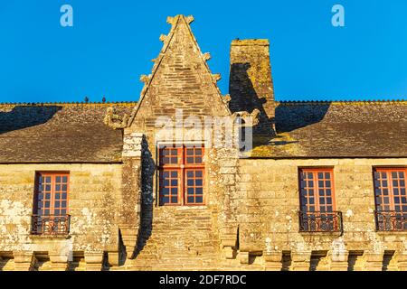 Francia, Morbihan, Pontivy, 15 ° e 16 ° secolo Rohan castello Foto Stock