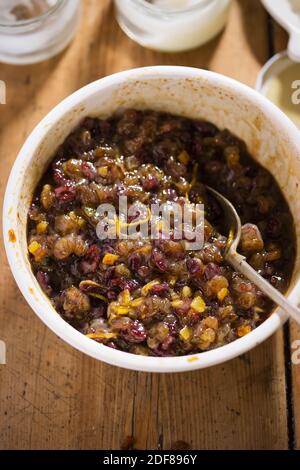 Giare di mince di frutta di Natale mincemeat britannico Foto Stock