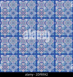 Modello geometrico africano in blu Illustrazione Vettoriale