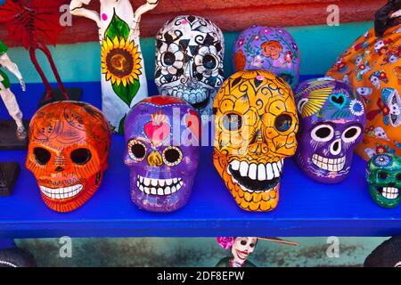 In carta pesta CATRINAS in vendita - San Miguel De Allende, Messico Foto Stock
