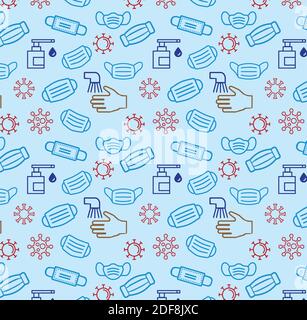 Virus che si ripete senza problemi modello di illustrazione vettoriale Illustrazione Vettoriale