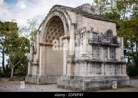 Rovine di Glanum, washington Square Arch, monumento romano, Saint Remy de Provence, Francia, Europa. Foto Stock